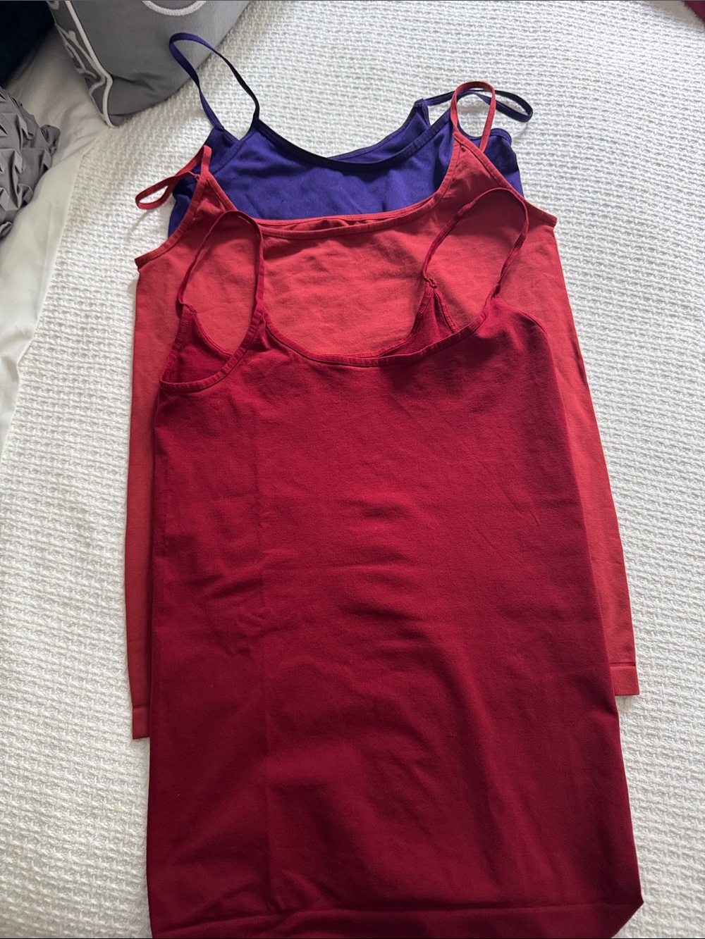 The Limited Red & Purple, Rust Spaghetti Strap under Tees